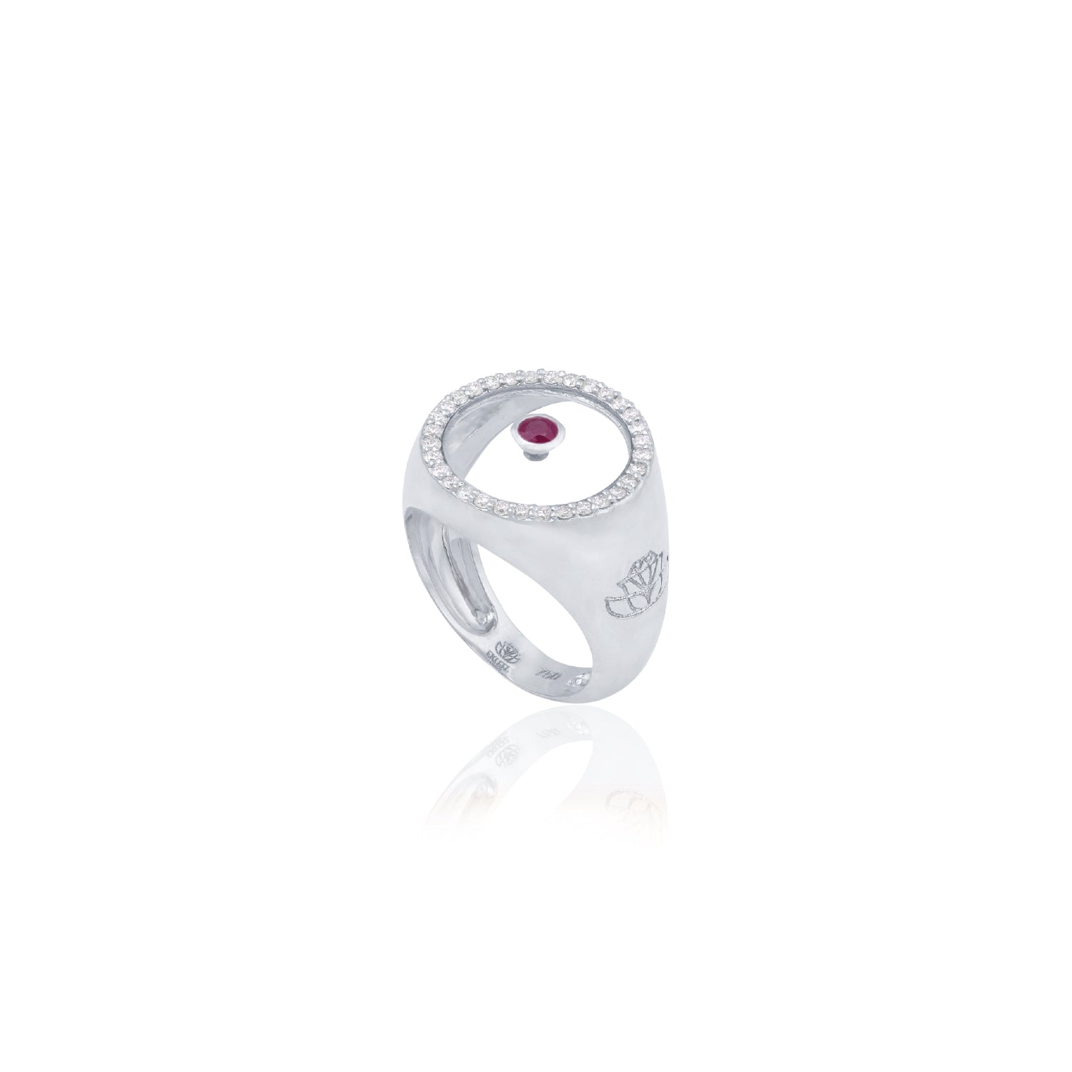 Ruby July Birthstone Ring in White Gold