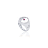 Ruby July Birthstone Ring in White Gold