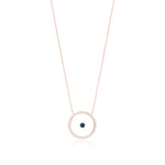 Sapphire September Birthstone Necklace in Rose Gold