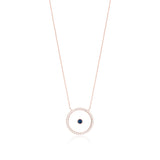 Sapphire September Birthstone Necklace in Rose Gold