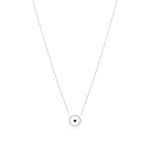 Sapphire September Birthstone Necklace in White Gold