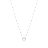 Sapphire September Birthstone Necklace in White Gold