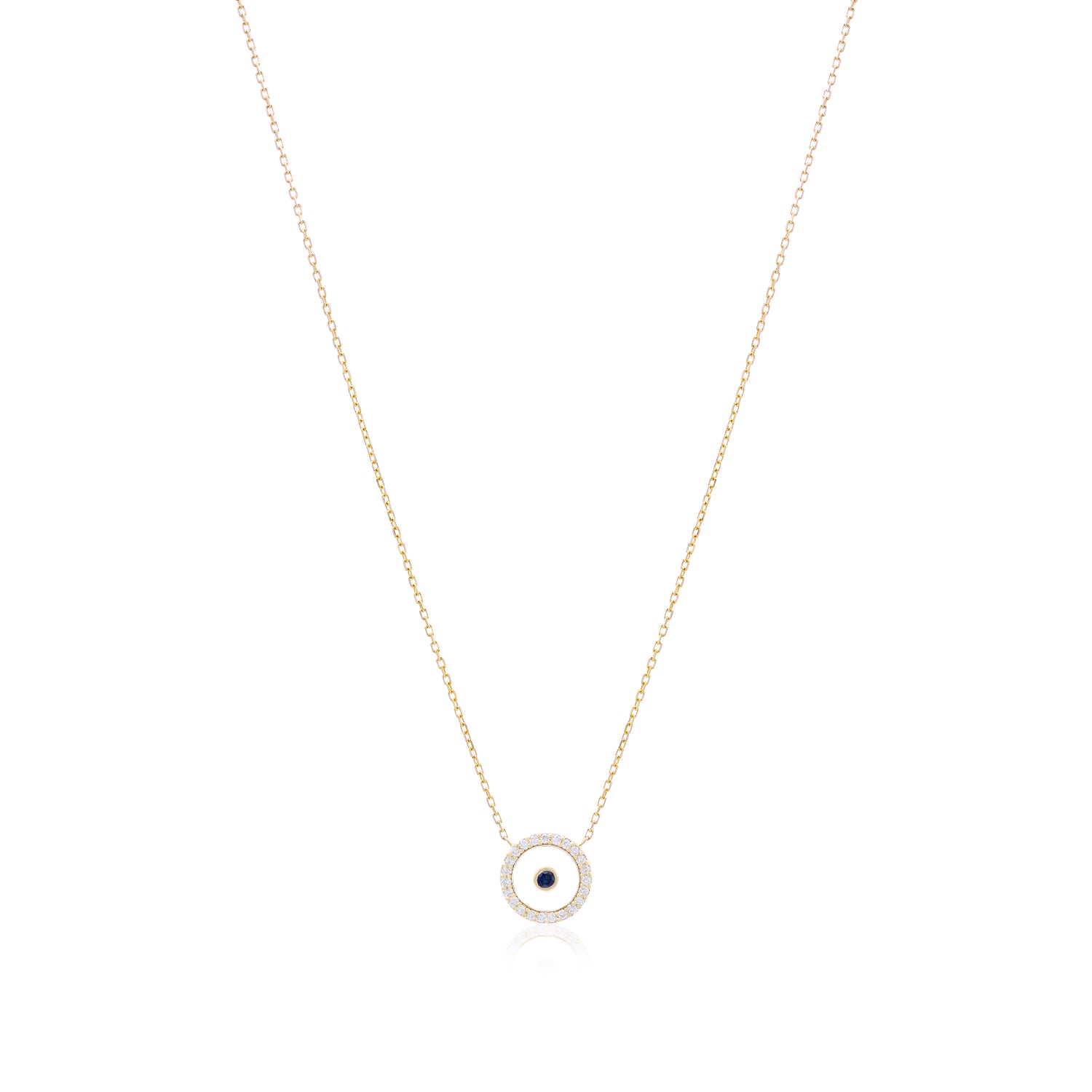Sapphire September Birthstone Necklace in Yellow Gold