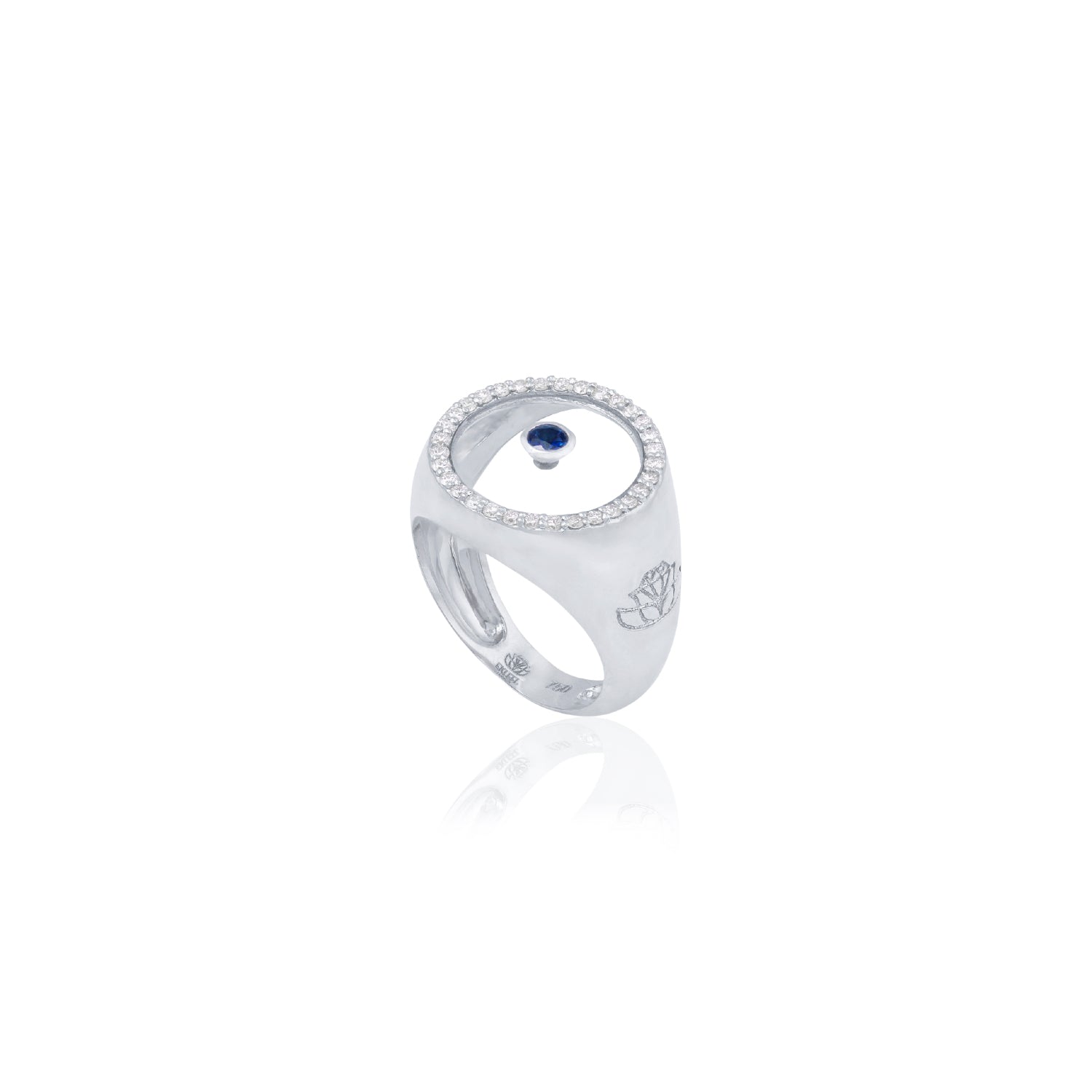 Sapphire September Birthstone Ring in White Gold