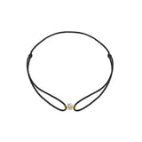 Solitaire Mini Diamond Black Cord Bracelet in Yellow Gold