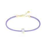 Solitaire Oval Cut Diamond Cord Bracelet in Yellow Gold