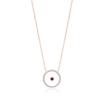 Tourmaline October Birthstone Necklace in Rose Gold