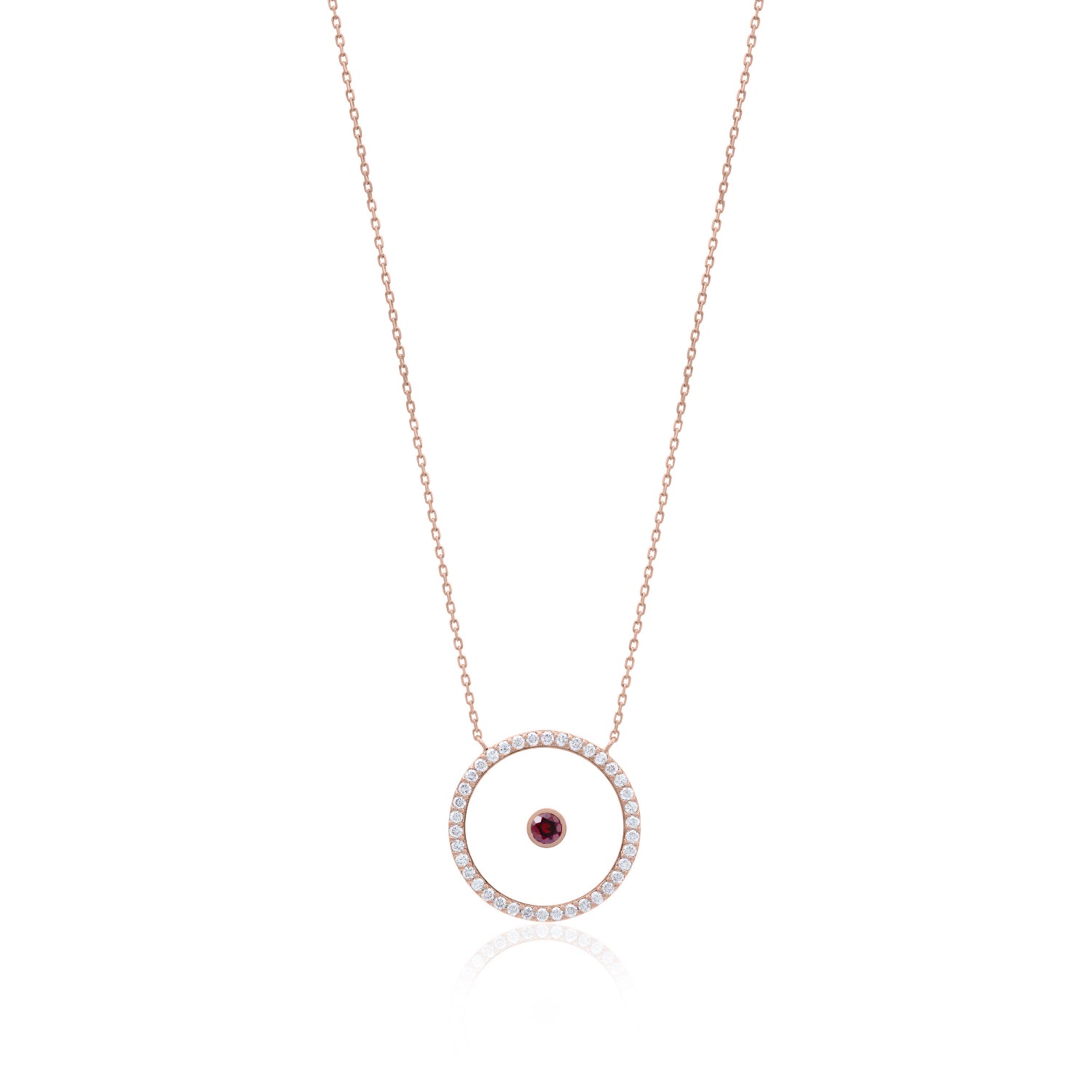 Tourmaline October Birthstone Necklace in Rose Gold