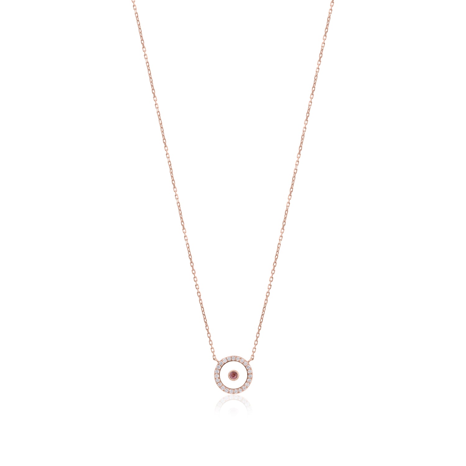 Tourmaline October Birthstone Necklace in Rose Gold