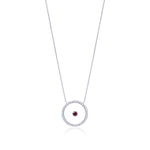 Tourmaline October Birthstone Necklace in White Gold