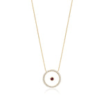 Tourmaline October Birthstone Necklace in Yellow Gold
