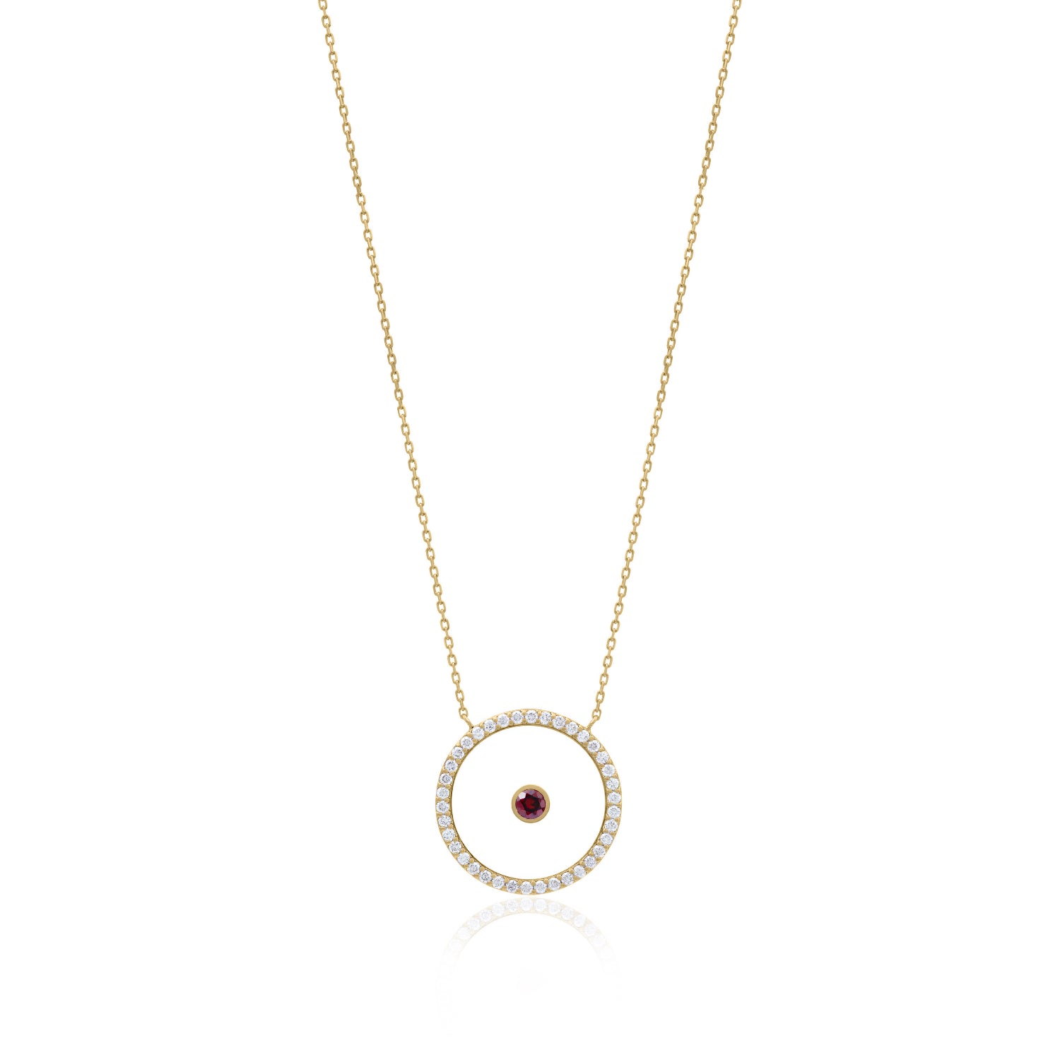 Tourmaline October Birthstone Necklace in Yellow Gold