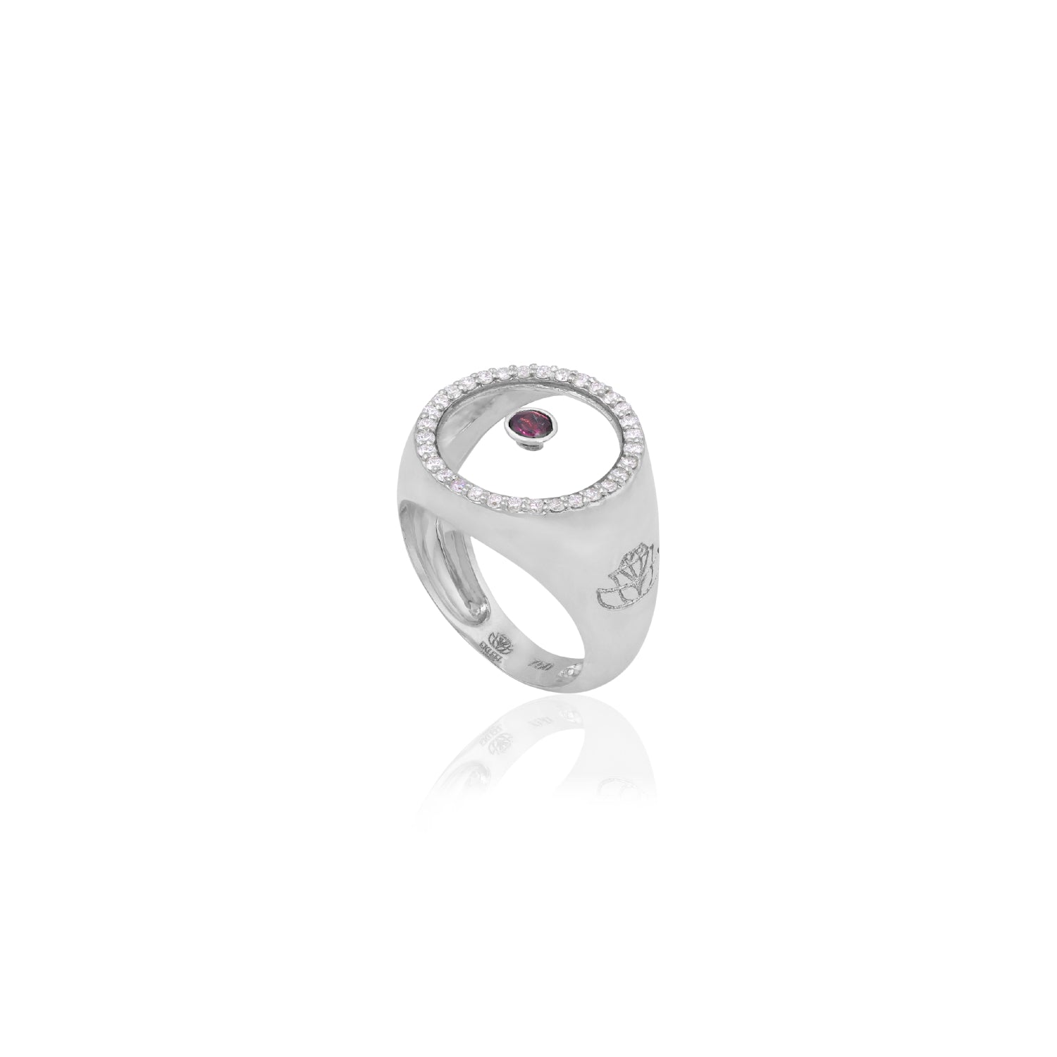 Tourmaline October Birthstone Ring in White Gold